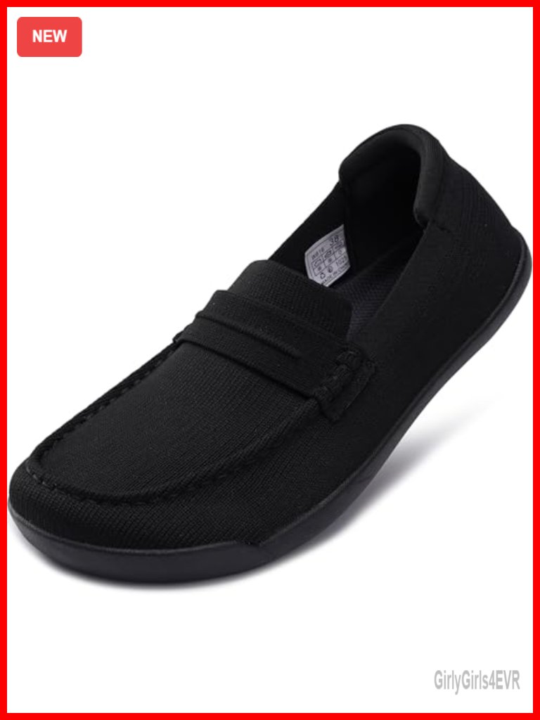Women's Slip On Penny Loafers Wide Width - Comfortable Knit Flat Shoes